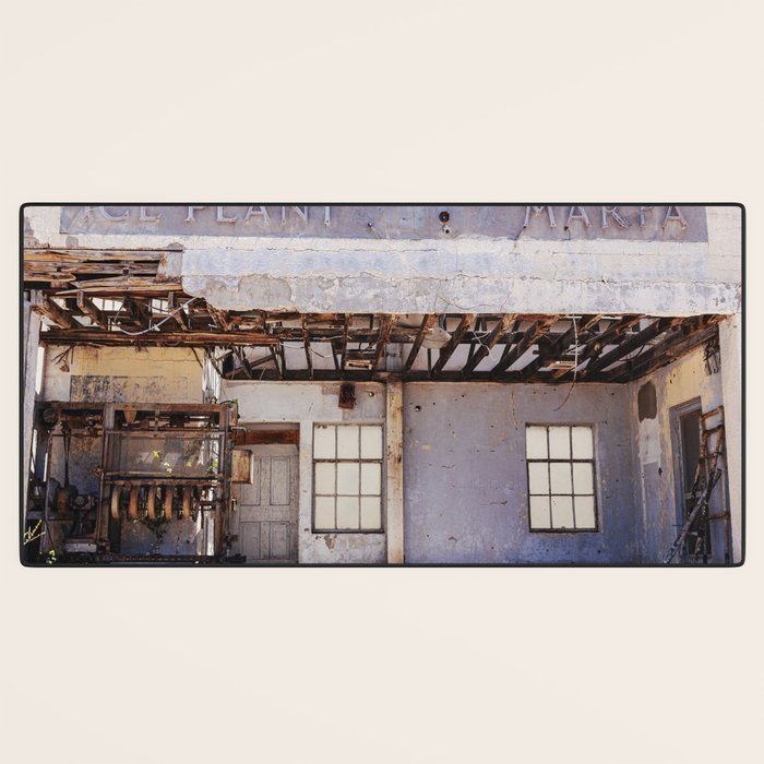 Marfa Texas Ice Plant Abandoned Building Photography Desk Mat Gallery Image 3