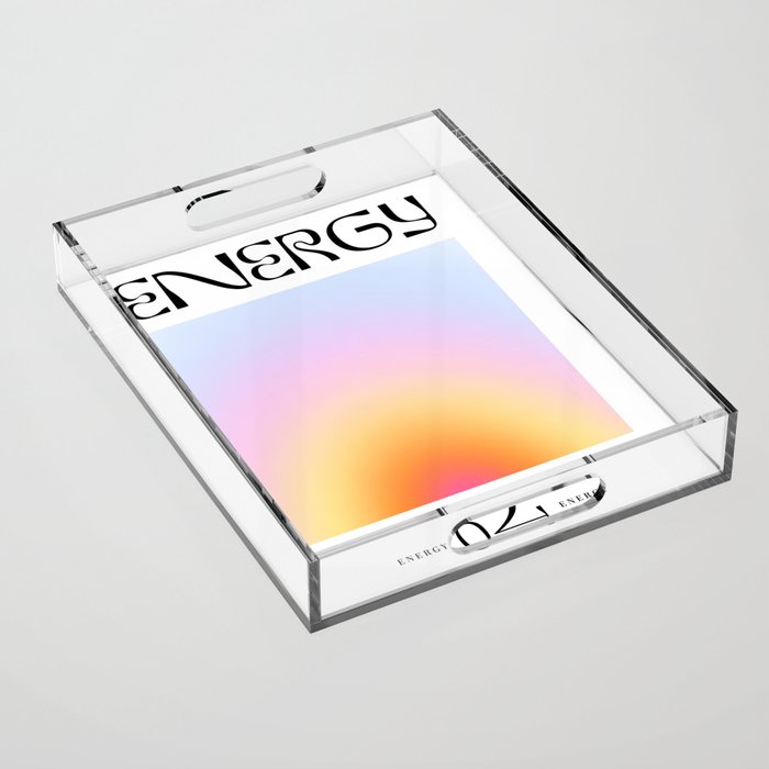Modern soft blur gradient typography art Acrylic Tray Gallery Image 1