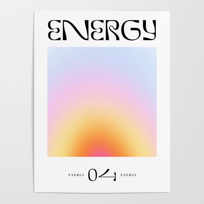 Modern soft blur gradient typography art Poster Gallery Image 4