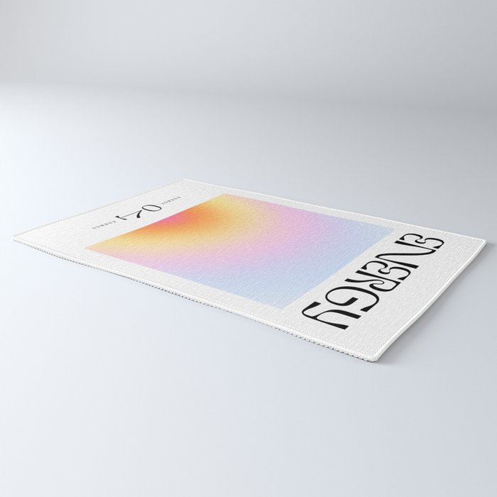 Modern soft blur gradient typography art Rug Gallery Image 3