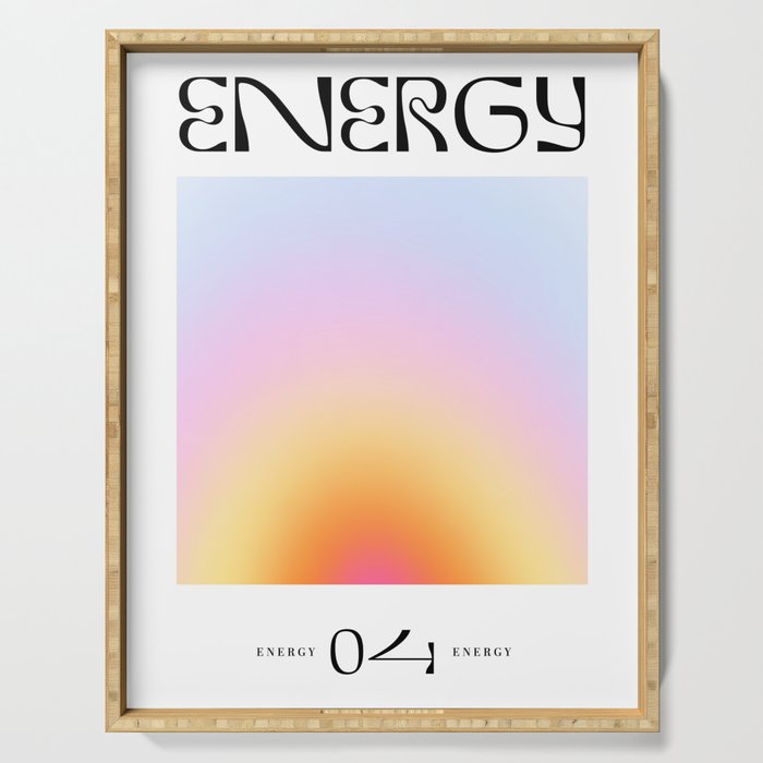 Modern soft blur gradient typography art Serving Tray Gallery Image 1