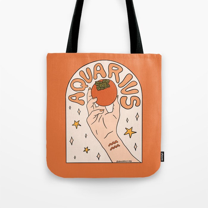 Aquarius Persimmon Tote Bag Gallery Image 1