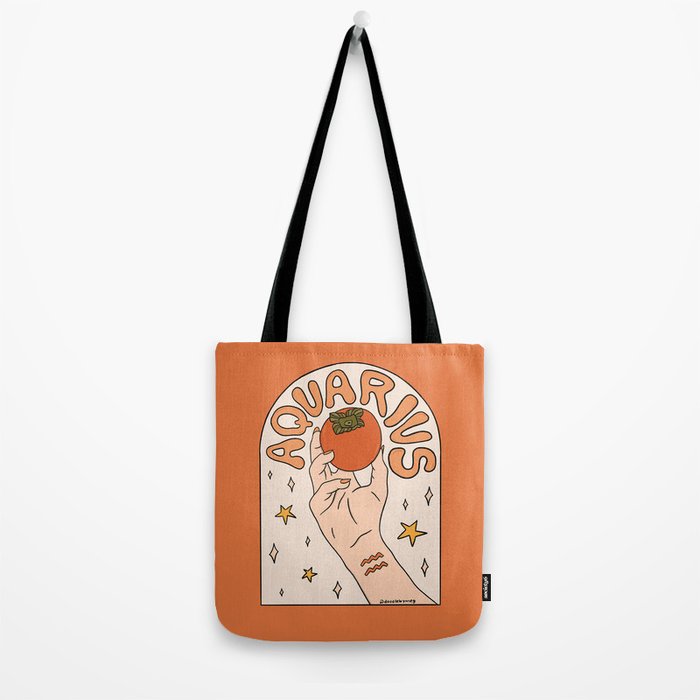 Aquarius Persimmon Tote Bag Gallery Image 2