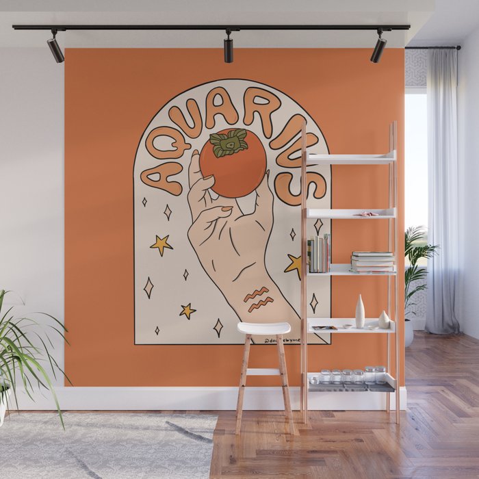 Aquarius Persimmon Wall Mural Gallery Image 1