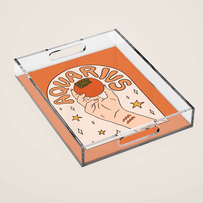 Aquarius Persimmon Acrylic Tray Gallery Image 1