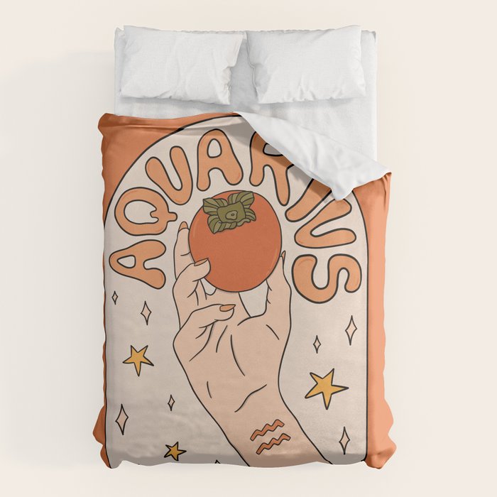 Aquarius Persimmon Duvet Cover Gallery Image 6