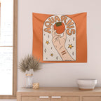 Aquarius Persimmon Wall Tapestry Gallery Image 2