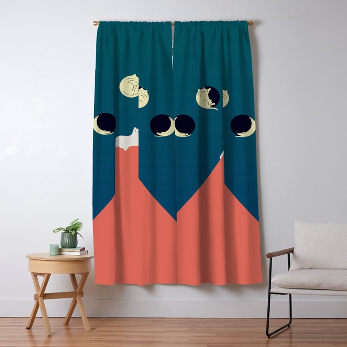 Cat Landscape 88 Window Curtain Gallery Image 1