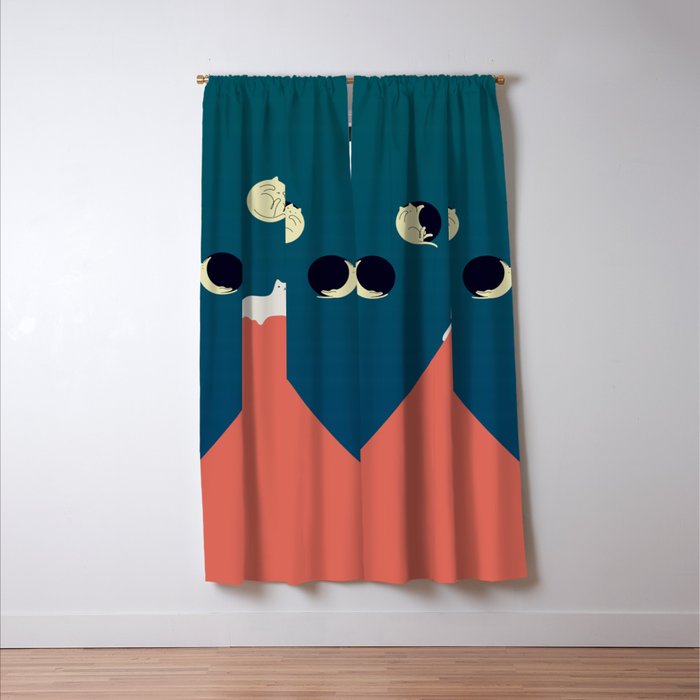 Cat Landscape 88 Window Curtain Gallery Image 3