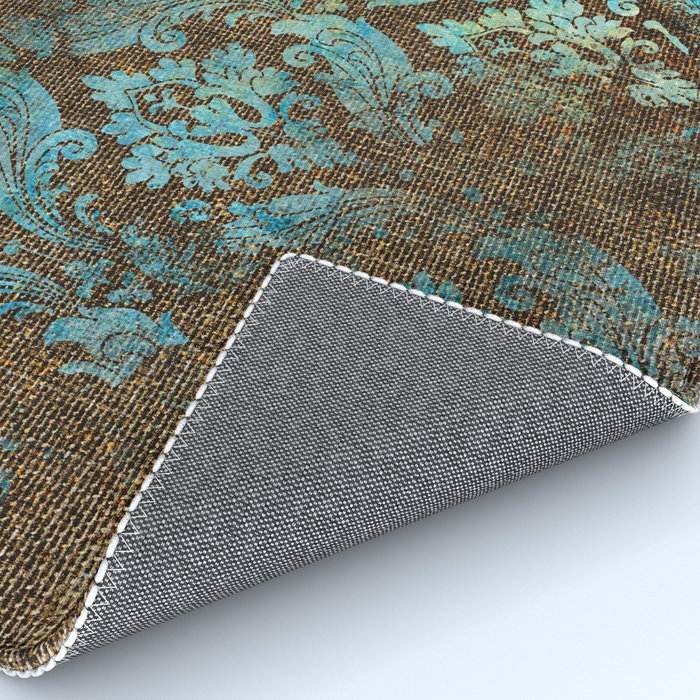 Aged Damask Texture 4 Rug Gallery Image 4