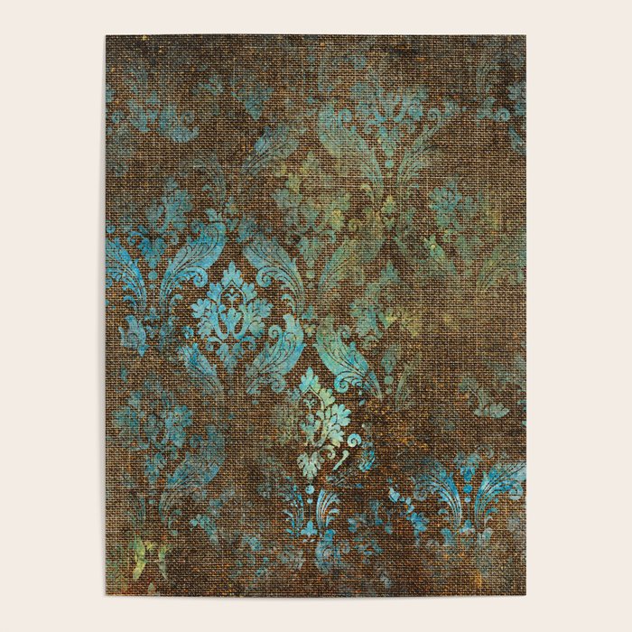 Aged Damask Texture 4 Poster Gallery Image 4