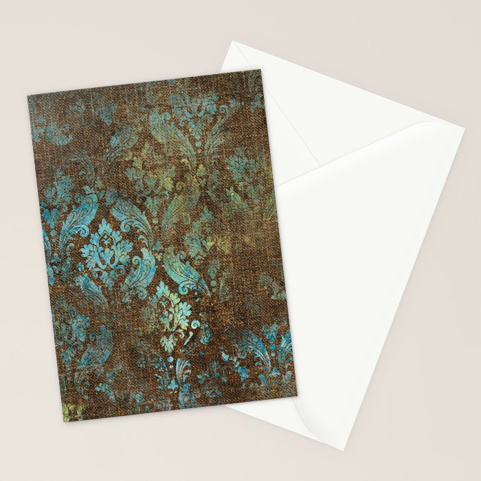 Aged Damask Texture 4 Stationery Card Gallery Image 2
