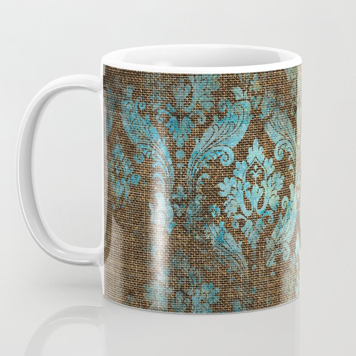 Aged Damask Texture 4 Coffee Mug Gallery Image 3