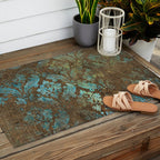 Aged Damask Texture 4 Outdoor Rug Gallery Image 2