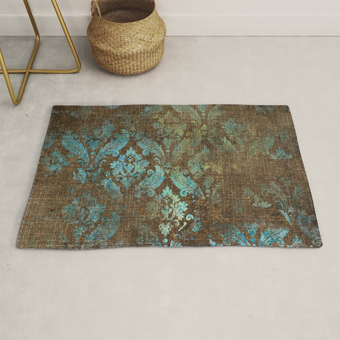 Aged Damask Texture 4 Rug Gallery Image 1