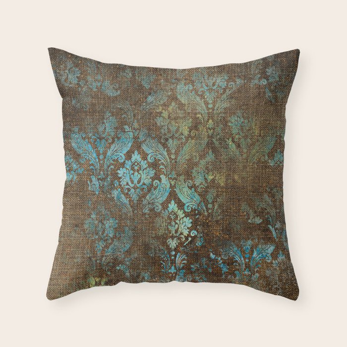 Aged Damask Texture 4 Throw Pillow Gallery Image 6