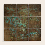 Aged Damask Texture 4 Wood Wall Art Gallery Image 1