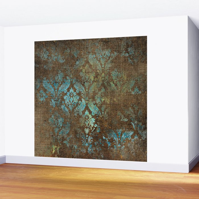 Aged Damask Texture 4 Wall Mural Gallery Image 2