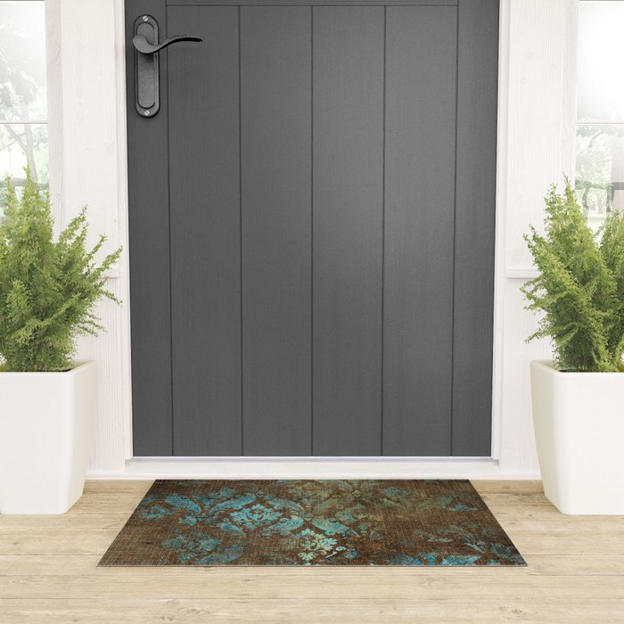 Aged Damask Texture 4 Welcome Mat Gallery Image 3