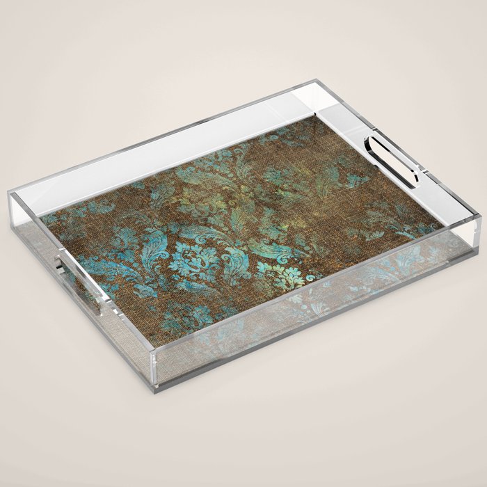 Aged Damask Texture 4 Acrylic Tray Gallery Image 1