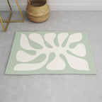 Minimal Abstract Matisse Monstera Pastel Sage Green 2/2 Rug Gallery Image 1