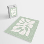 Minimal Abstract Matisse Monstera Pastel Sage Green 2/2 Jigsaw Puzzle Gallery Image 2