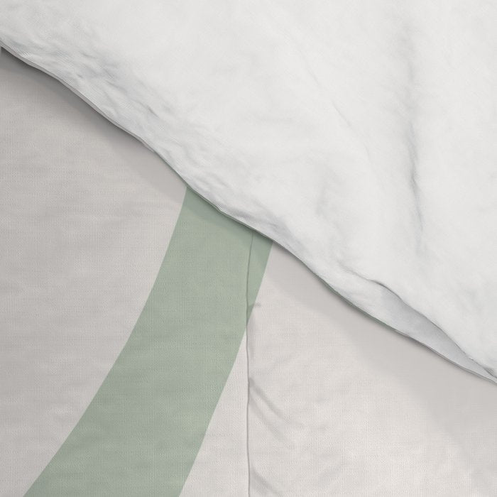 Minimal Abstract Matisse Monstera Pastel Sage Green 2/2 Comforter Gallery Image 4