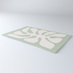 Minimal Abstract Matisse Monstera Pastel Sage Green 2/2 Rug Gallery Image 3