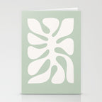 Minimal Abstract Matisse Monstera Pastel Sage Green 2/2 Stationery Card Gallery Image 2