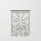 Minimal Abstract Matisse Monstera Pastel Sage Green 2/2 Wall Hanging Gallery Image 1
