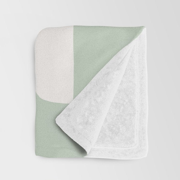 Minimal Abstract Matisse Monstera Pastel Sage Green 2/2 Throw Blanket Gallery Image 3
