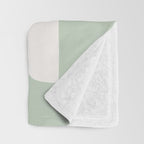 Minimal Abstract Matisse Monstera Pastel Sage Green 2/2 Throw Blanket Gallery Image 3