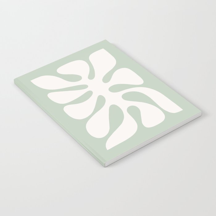 Minimal Abstract Matisse Monstera Pastel Sage Green 2/2 Notebook Gallery Image 2