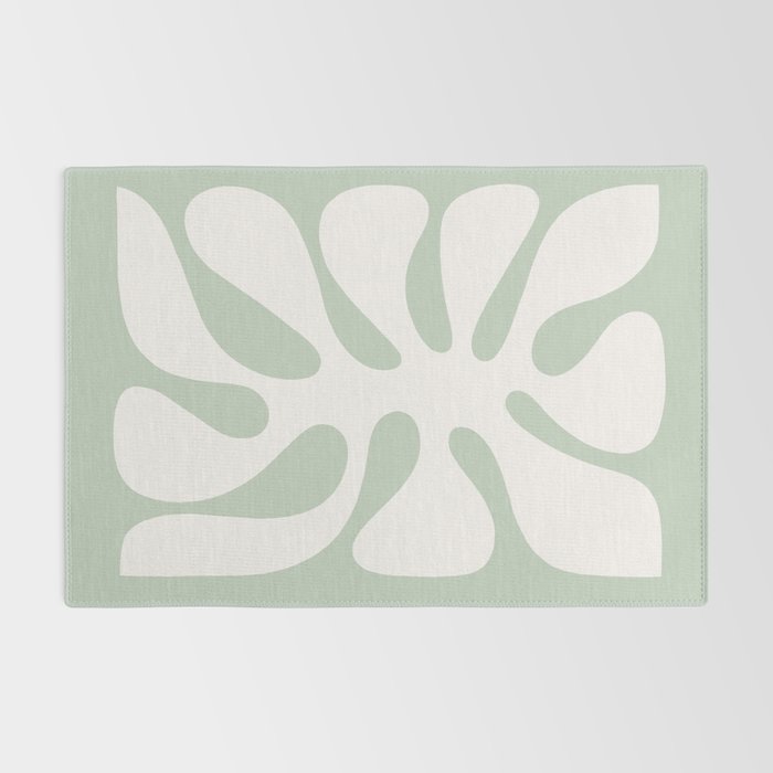 Minimal Abstract Matisse Monstera Pastel Sage Green 2/2 Rug Gallery Image 2