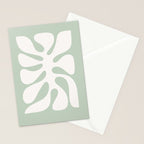 Minimal Abstract Matisse Monstera Pastel Sage Green 2/2 Stationery Card Gallery Image 2