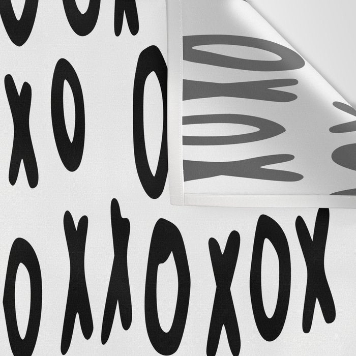 Hugs and Kisses in White and Black Wall Tapestry Gallery Image 3