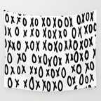 Hugs and Kisses in White and Black Wall Tapestry Gallery Image 4