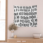 Hugs and Kisses in White and Black Wall Tapestry Gallery Image 2