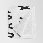 Hugs and Kisses in White and Black Throw Blanket Gallery Image 3