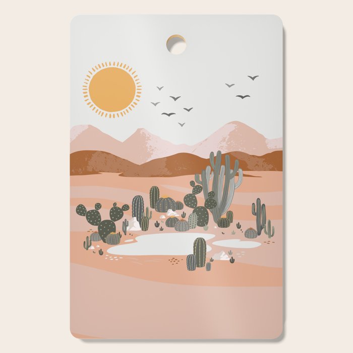 Desert Landscape Oasis Cutting Board Gallery Image 1