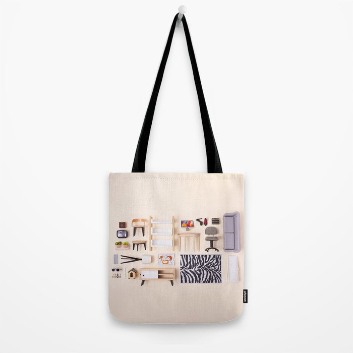 Dollhouse inventory / beige Tote Bag Gallery Image 2