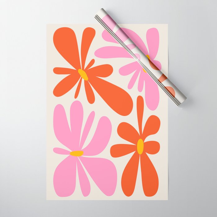 Bloom: Peach Matisse Color Series 04 Wrapping Paper Gallery Image 1