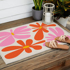 Bloom: Peach Matisse Color Series 04 Outdoor Rug Gallery Image 2