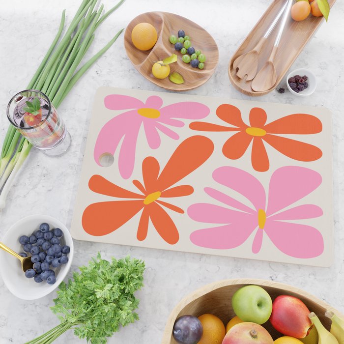 Bloom: Peach Matisse Color Series 04 Cutting Board Gallery Image 2