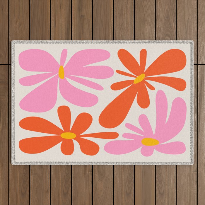 Bloom: Peach Matisse Color Series 04 Outdoor Rug Gallery Image 1