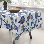 Ottoman Arabesque Iznik Pattern Indigo Blue White & Red Tablecloth Gallery Image 3