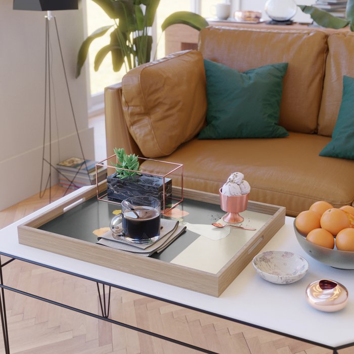 Field Wildflowers Black Serving Tray Gallery Image 2