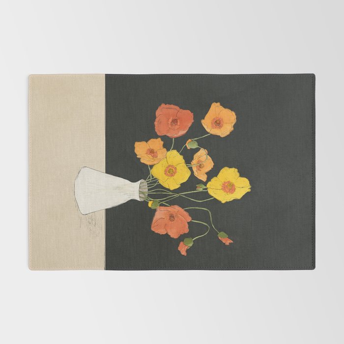 Field Wildflowers Black Rug Gallery Image 2