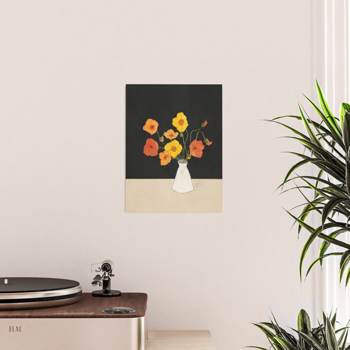 Field Wildflowers Black Poster Gallery Image 2