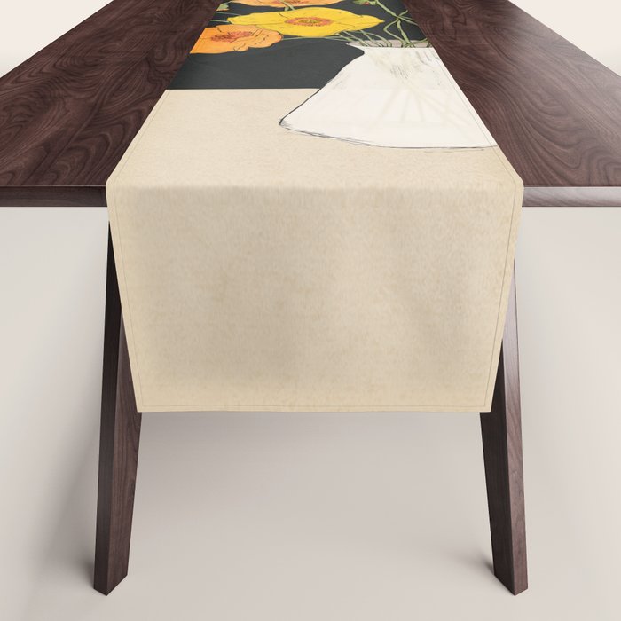 Field Wildflowers Black Table Runner Gallery Image 1